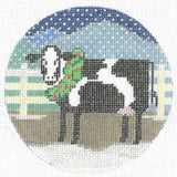 X-mas Cow w/ Wreath Round