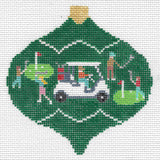 X -mas Ball w/ Golfers Ornament