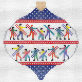 X-mass Ball w/ Skier Ornament